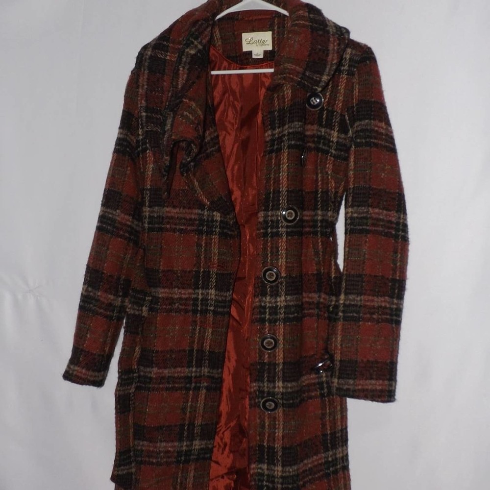 Anthropologie Plaid Latte By Coffeeshop Coat S